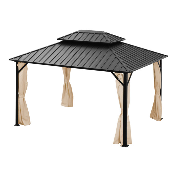 Zenova 12 Ft. W x 10 Ft. D Aluminum Patio Gazebo & Reviews Wayfair